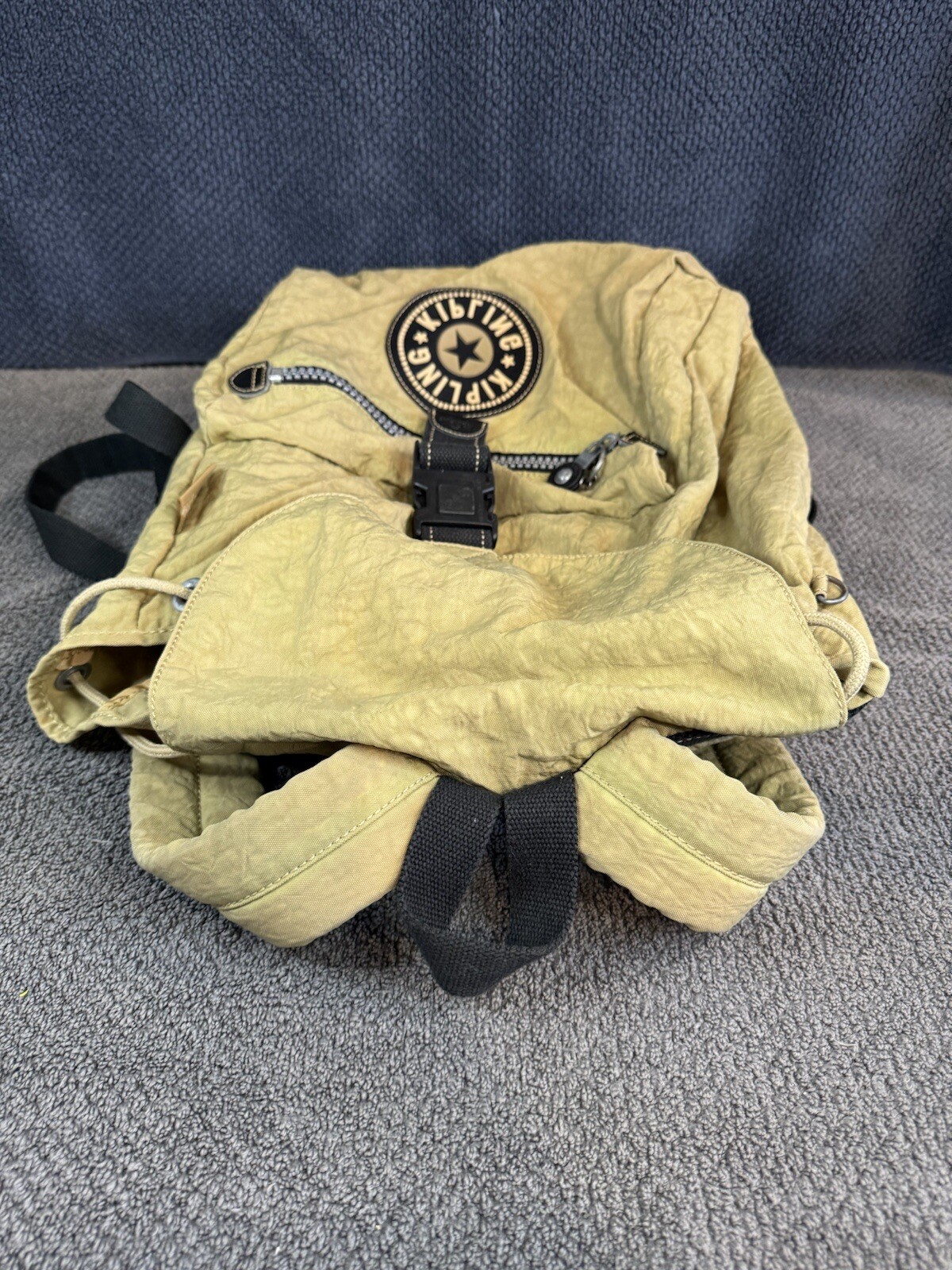 Vintage Kipling Beige drawstring backpack - image 5