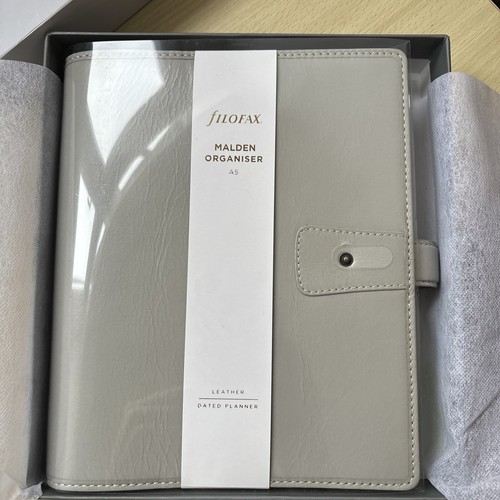 NEW Filofax A5 Size Malden Leather Organiser Stone eBay