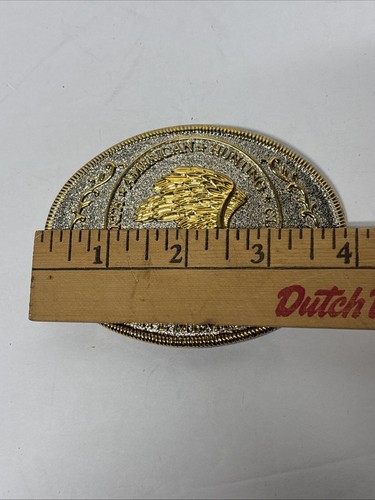VTG North American Hunting Club Wings of Gold Brass Belt Buckle Life Member Oval - Picture 4 of 4