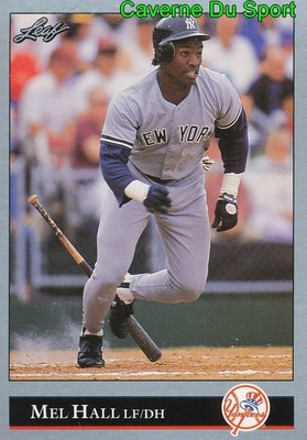 088 MEL HALL NEW YORK YANKEES BASEBALL CARD LEAF 1992