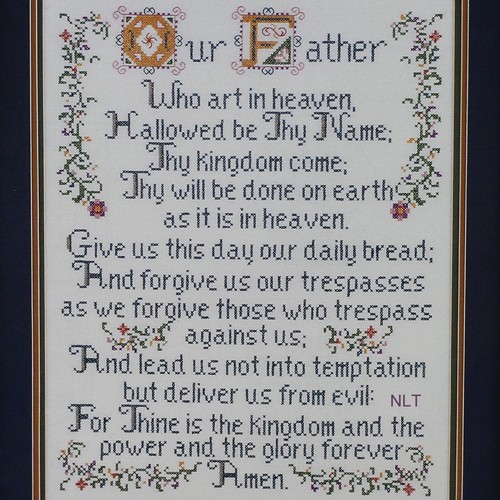 LORD'S PRAYER Sampler Stamped Cross Stitch Kit Needles N Hoop Bucilla