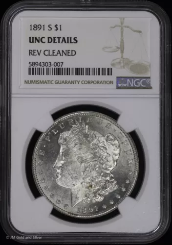 1891-S $1 Morgan Silver Dollar NGC UNC Details | Uncirculated
