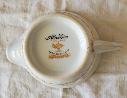 Vtg Aladdin Fine China Coronet Creamer (No Lid) Made in Occupied Japan - Picture 8 of 9