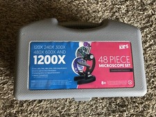 AMSCOPE 48 PIECE 120X - 1200X MICROSCOPE SET FOR KIDS Great Christmas Gift