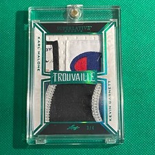 KARL MALONE / KEVIN GARNETT - Leaf Superlative LAUNDRY TAG(!) Serial #3/4!