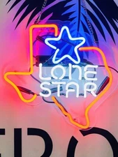 US STOCK 17"x14" Lone Star Outline Texas Acrylic Neon Sign Light Lamp Artwork JY