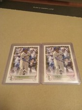 2022 Topps Holiday Julio Rodriguez SP (819) Candy Cane Sleeve #HW44 & Base Card