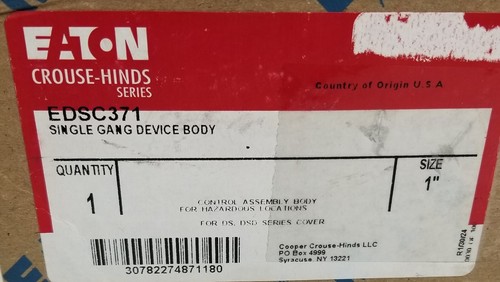 EATON Crouse-Hinds EDSC-371 Single Gang Device Body for Hazardous Locations NEW - Picture 5 of 20