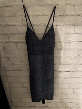 Windsor Black Sparkle Dressy Tunic Spaghetti Strap Lined Top NWT Junior's L