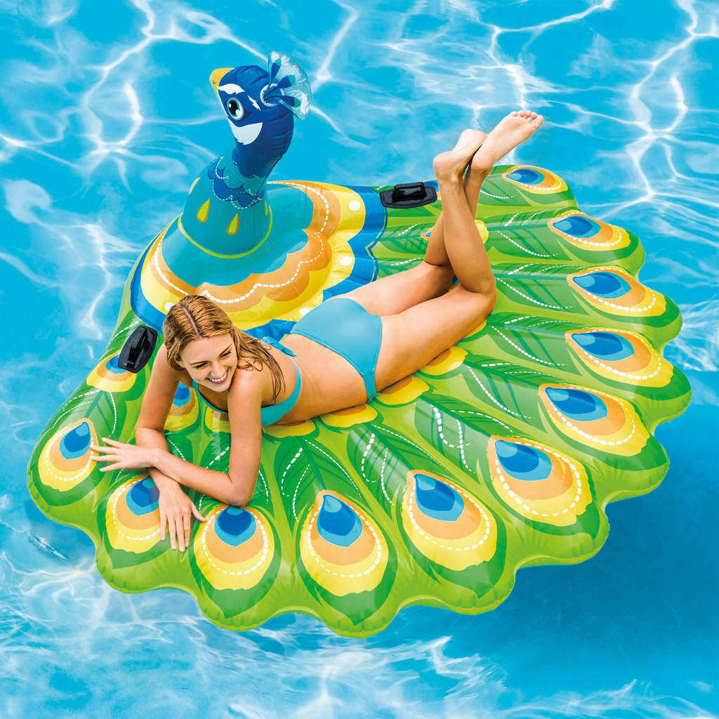Intex Flotador Gigante Piscina Colchoneta Hinchable Pavo Real Playa Diversión