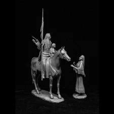 1/32 Scale Native American Family on Horseback Figurine Resin Model Unassembled