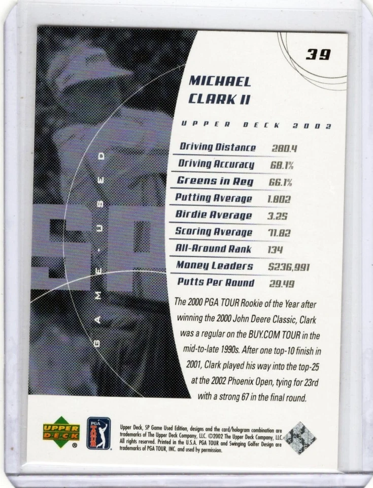 2002 SP Game Used #39 Michael Clark - Image 2 of 2