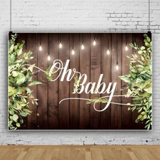Oh Baby Shower Greenery Party Backdrop Banner Birthday Party Supplies Background