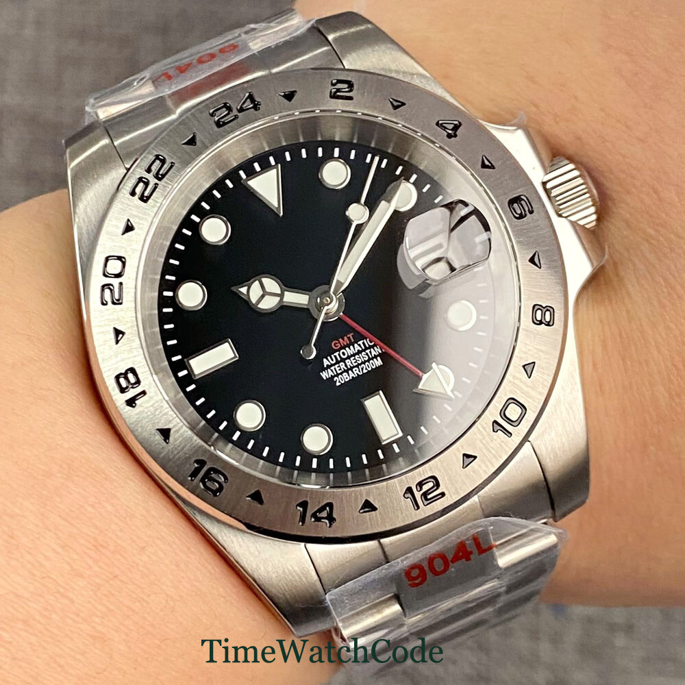 Tandorio Automatic GMT Men's Watch 40mm NH34 Green Dial Sapphire