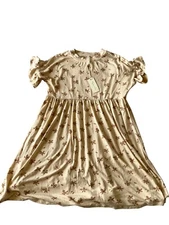 NWT Rylee And Cru babydoll dress scatter yellow brown 10-12y