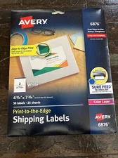 Avery Dennison Ave-6876 Color Laser Label - 4.75" Width X 7.75" Length