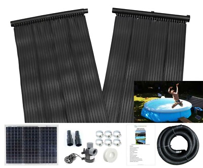 Total Solar Swimming Pool Hot Water Heating Mat, 20w Solar Panel u0026 Pump |  eBay