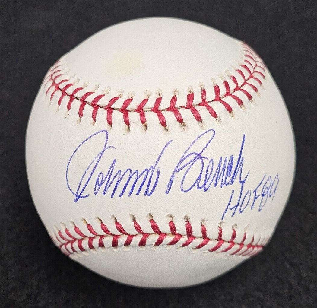 JOHNNY BENCH Signed HOF 89 Official Baseball-CINCINNATI REDS-MLB