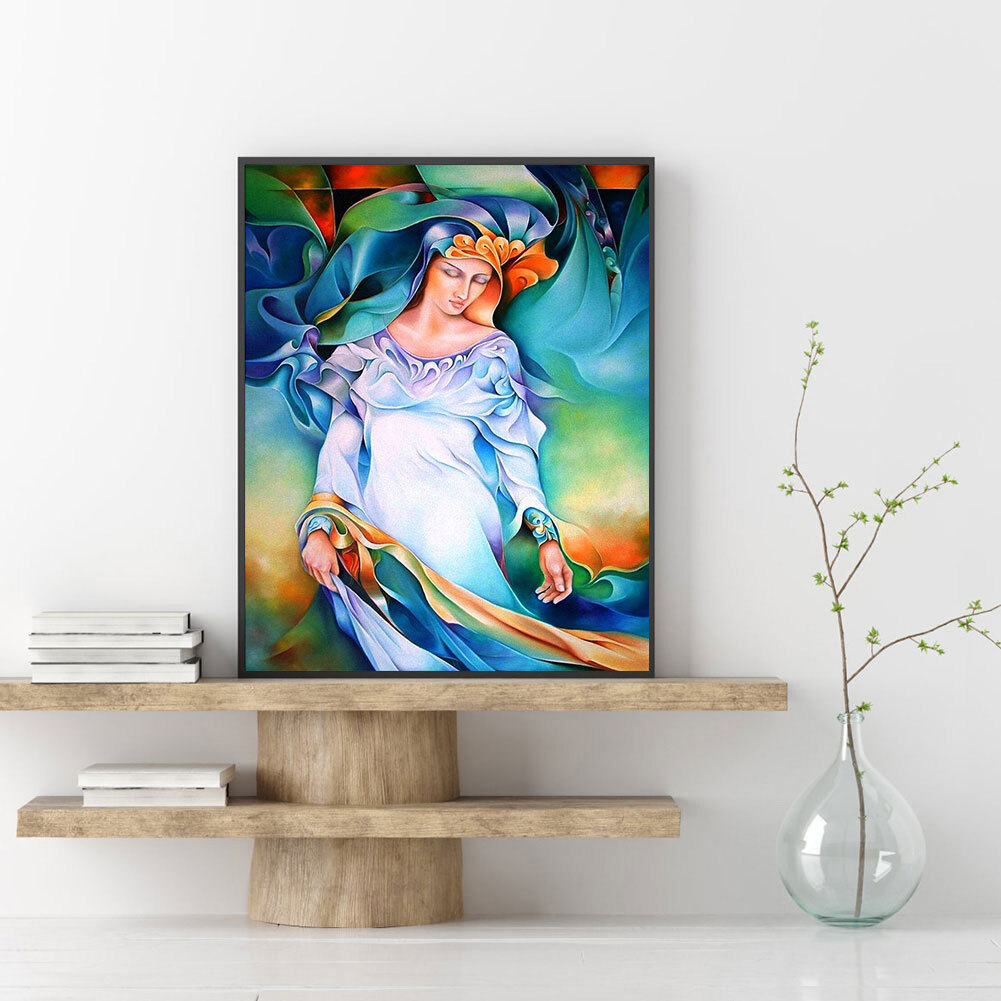 Abstract Girl Oil Paint By Numbers Kits DIY Handpainted on Canvas Wall