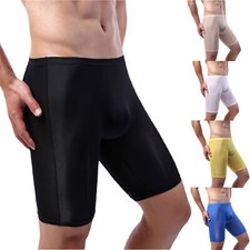 Herren Unterwäsche Boxer Shorts Eis Seide Nahtlose Sexy Lange Bein Unterhosen