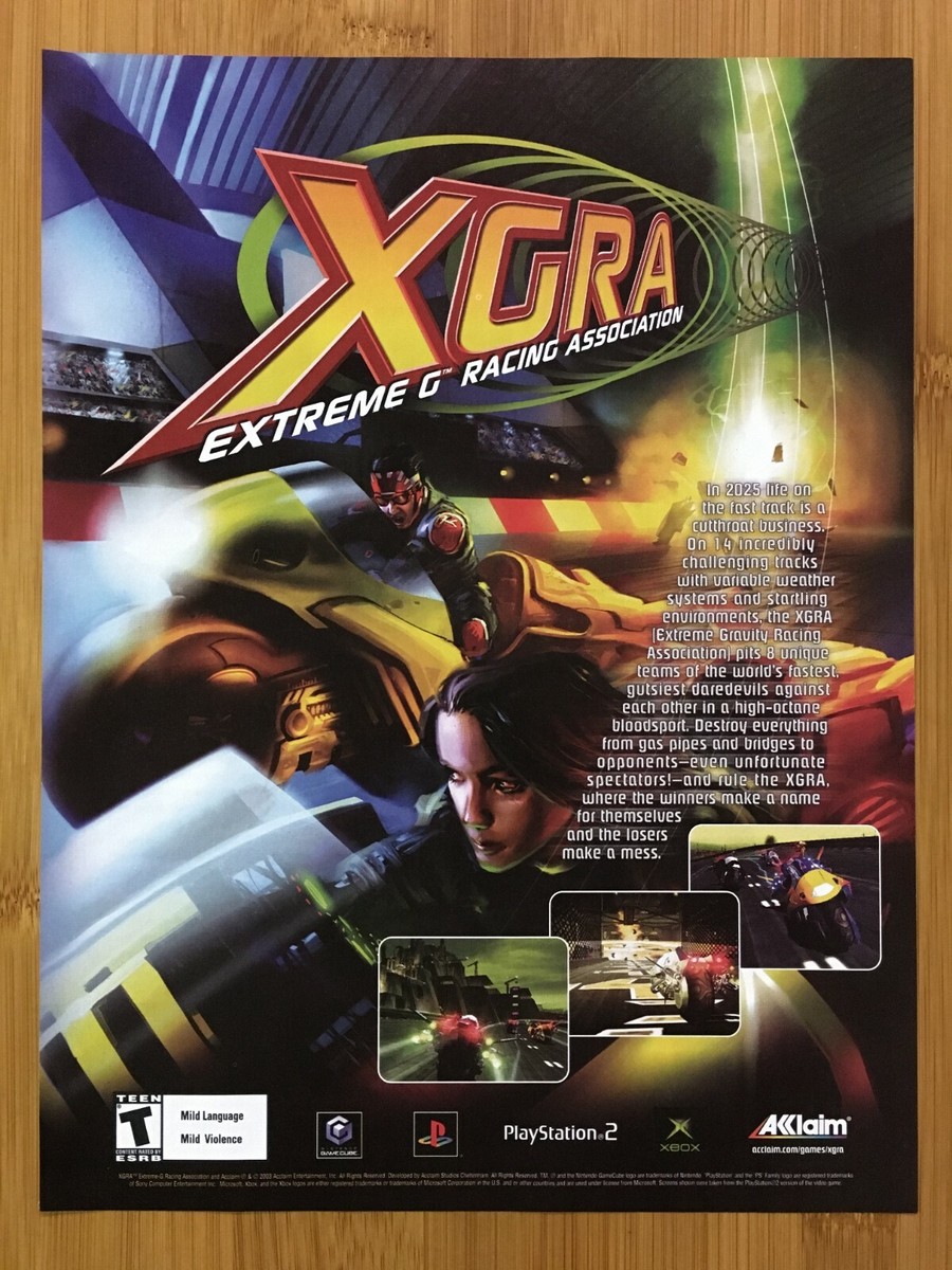 2002 XGRA Extreme G Racing Association PS2 Xbox Gamecube Print Ad