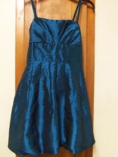 TWENTY ONE Teal Iridescent Mini Bubble Dress W/Spaghetti Straps - Junior Size S