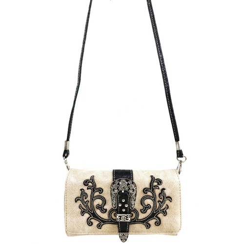 Justin West Western Floral CCW Stud Buckle Concealed Carry Handbag Purse Set - Picture 48 of 131