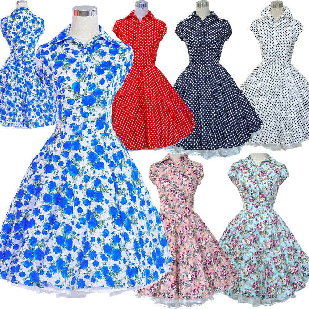 50s 60s 70s Style Vintage Retro TEA Dress Rockabilly Party 50s 60s 70s Style Vintage Retro TEA Dress Rockabilly Party