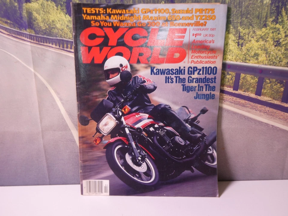 Cycle World Magazine Feb 1981 Kawasaki GPZ1100 Fuel Injected Yamaha YZ250H E6 Foto 2 de 4