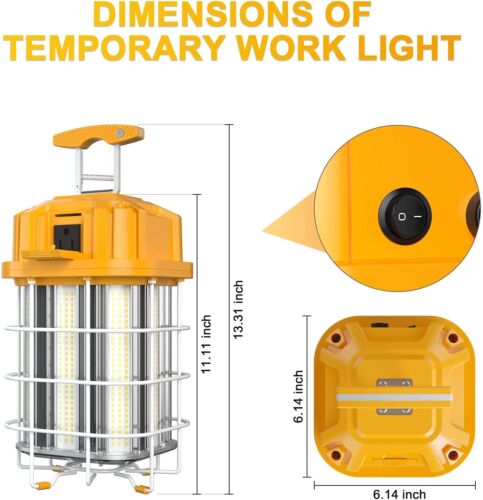 150W LED Temporary Work Light Linkable Constructions Jobsite Lamp 5000K Plug-In - Picture 2 of 9