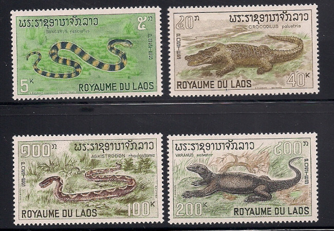 Laos 1967 Sc #156-59 Reptiles MNH (1-341) | eBay
