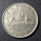1937 Canada 1 SILVER dollar - LOW COMBINED SHIP - C100-152