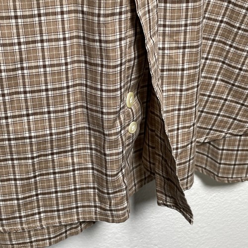 Dunhill London Shirt Men’s Large Brown/White VTG 80's Plaid Checked Long Sleeve - Picture 7 of 12