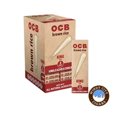 OCB Brown Rice Unbleached King Size 3 count-10 pack Cones