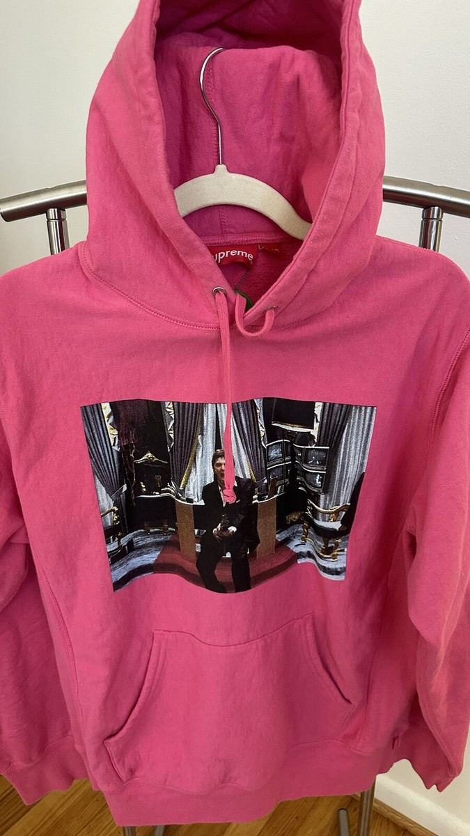 FW17 Supreme Scarface Hoodie M Medium Tony Montana Canada Pink | eBay