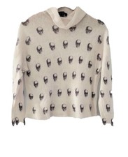 SKULL Cashmere Women Size M Skull Printed Crew Neck Sweater
