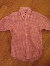 BROOKS BROTHERS SIZE XS BOYS DRESS SHIRT RED AND WHITE CHECKED