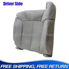 Fits 1999-2002 GMC Sierra Front Driver Side Top Leather Seat Cover Pewter Gray