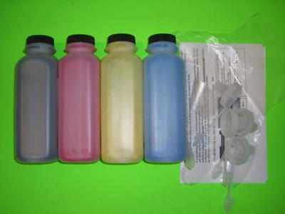 4 Toner Refill + 4 CHIPs for KONICA MINOLTA QMS MagiColor 2500W 2530 2550 2590mf