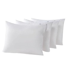 4 Pack Down Feather Proof Pillow Protectors with Zipper Queen Size Set of 4