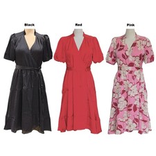 Draper James Women's Lightweight Short Sleeve Wrap Midi Dress