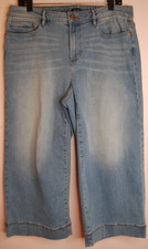 J Jill Denim High Rise Wide Leg Crop Jeans Light Wash Light Blue 16