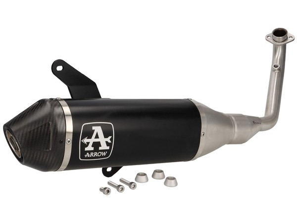 Auspuffanlage- ARROW- Urban - Dark Aluminium Mit Carbon-Endkappe - Vespa GTS 310-image