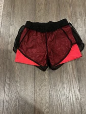 Mens 2 In 1 See Thru Mesh Red Black Spandex Compression Shorts S