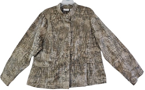 Chico's PYTHON PRINCESS MARCELA MUSTER schimmernde leichte JACKE 3 (16) neu mit Etikett 129 $ - Bild 1 von 17