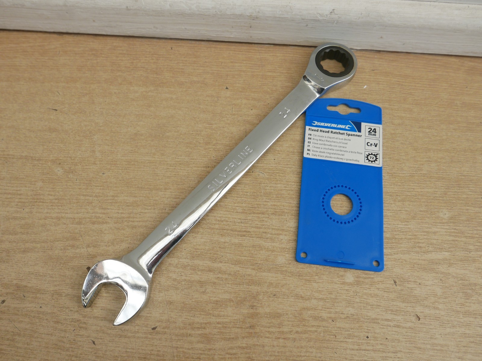 SILVERLINE 395006 24MM FIXED HEAD COMBINATION RATCHET SPANNER