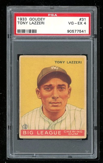 1933 Goudey #31 Tony Lazzeri PSA 4