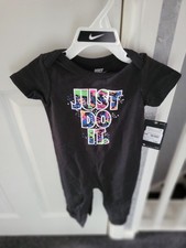 Image of Nike Just Do It Rompers All In One Baby Boys Girls Black 12 month's New