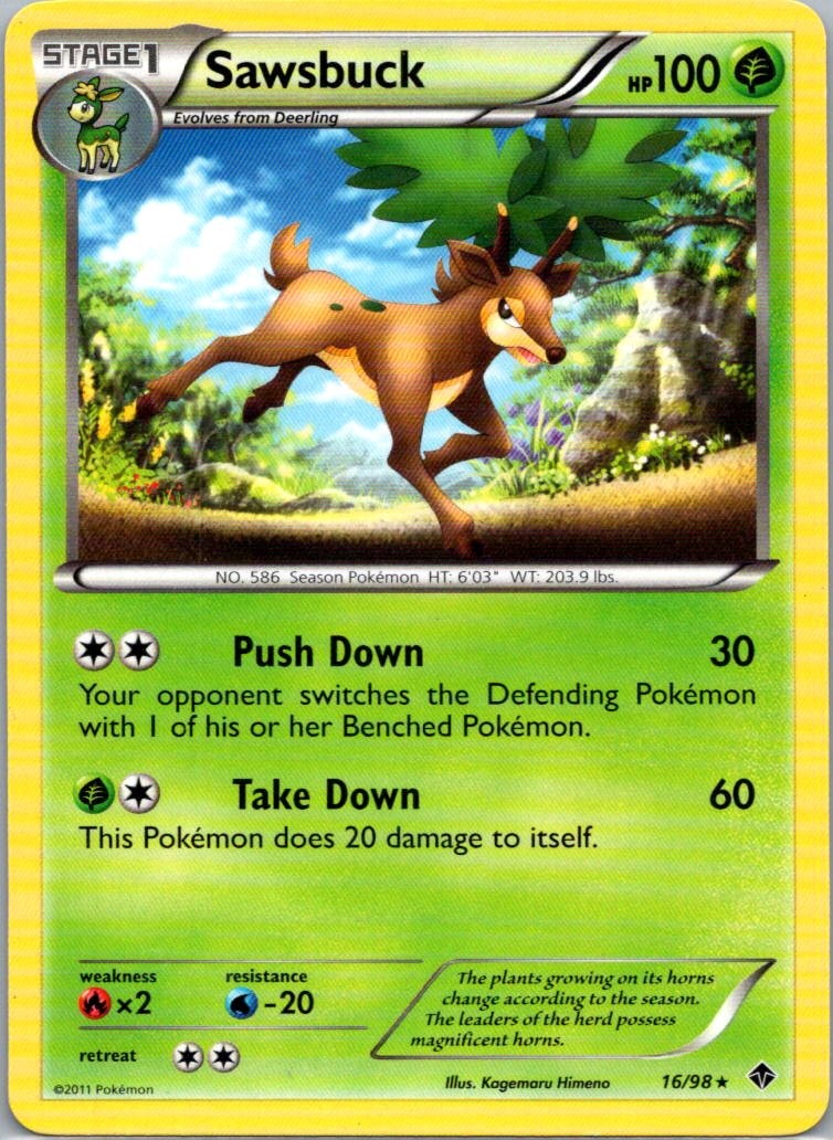 Pokemon TCG Sawsbuck 16/98 Emerging Powers LP