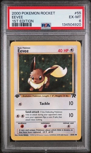 2000 POKEMON ROCKET 1ST EDITION #55 EEVEE PSA 6